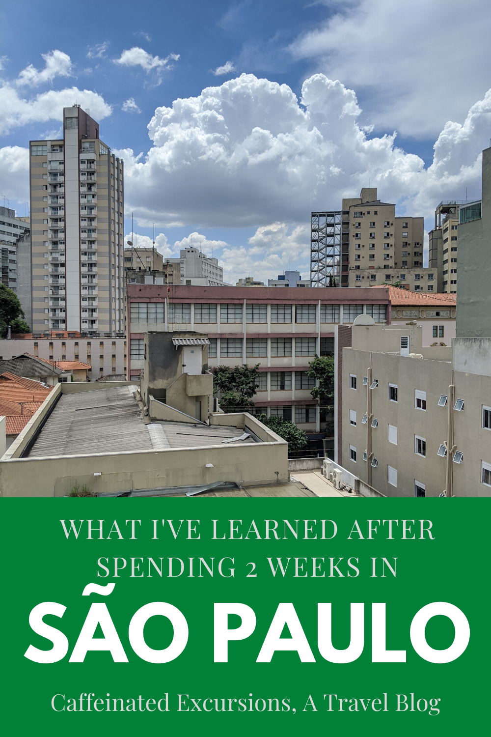 I've spent the past two weeks getting to know São Paulo, and I've got to say I'm already in love with the city! If you're considering a visit, check out my post for an honest review of what you can expect! #sãopaulo #sãopaulobrasil #brasil #brazil #sãopaulobrazil #saopaulobrazil #sampa #paulista #paulistano #bairrosdesaopaulo #visitbrazil #visitsaopaulo #braziltravelguide #saopaulotravelguide #southamericatravel #travelsouthamerica #travelbrazil #bestofsaopaulo #travelblog #travelblogger