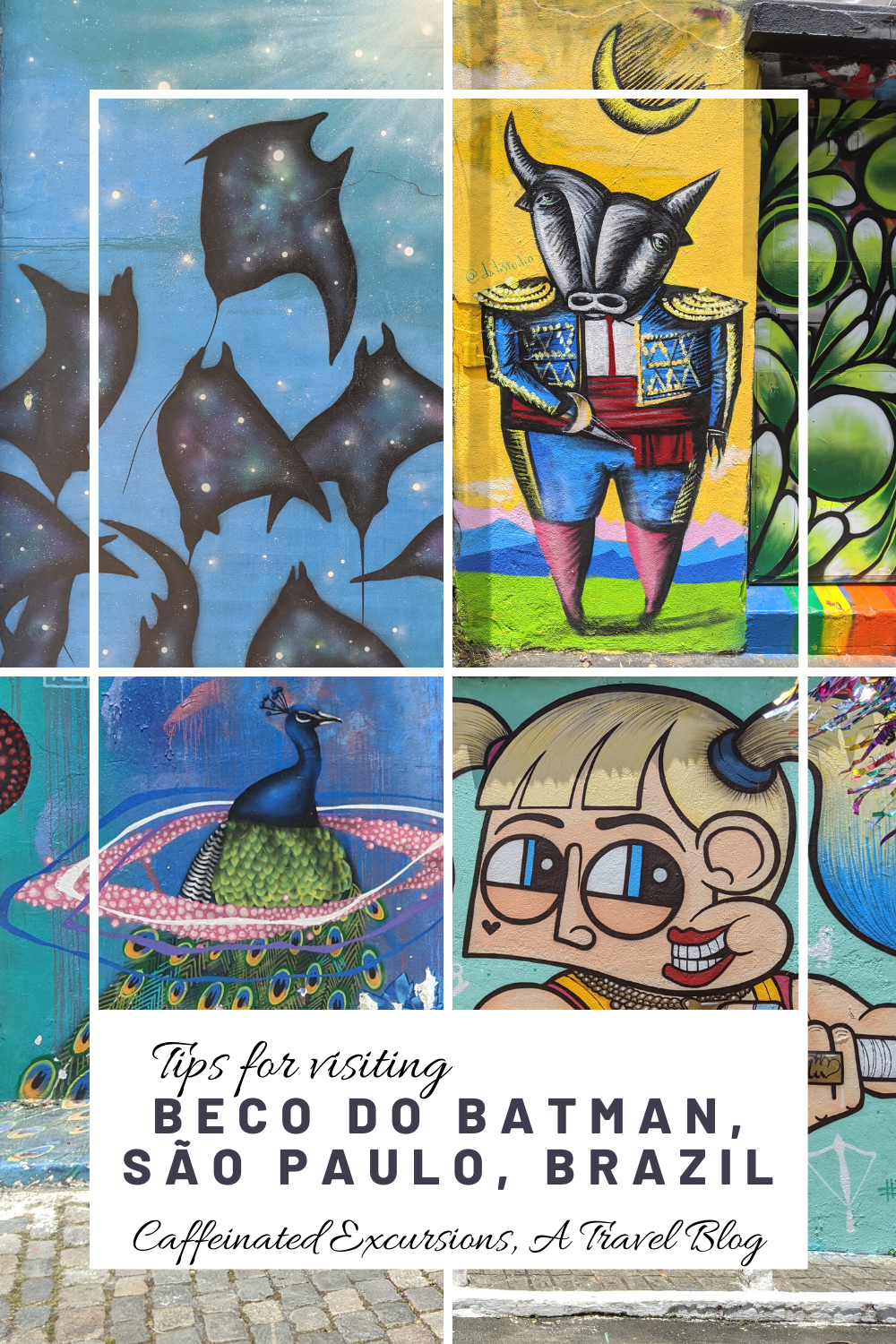 Beco do Batman (Batman Alley) is one of São Paulo's most popular tourist attractions. To see why and learn some tips for visiting, check out this blog post! #becodobatman #vilamadalena #batmanalley #vilamadalenasp #becodobatmansp #saopaulo #visitsaopaulo #sãopaulo #visitsãopaulo #saopaulobrazil #sãopaulobrasil #visitbrazil #travelbrazil #pinheiros #jardimdasbandeiras #saopaulotravelguide #thingstodoinbrazil #braziltravelguide #travelblog #travelblogpost #travelblogger #caffeinatedexcursions