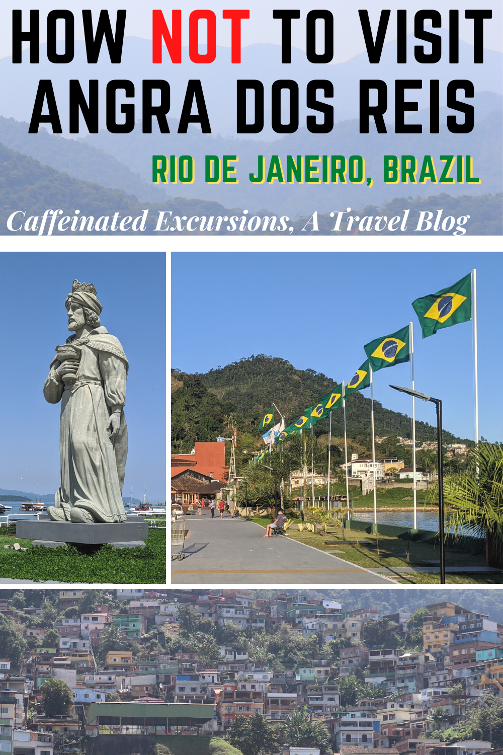 Check out this post to learn why I didn't love Angra dos Reis in the Brazilian state of Rio de Janeiro and how you can make sure your trip to the town is better than mine was! #angradosreis #angra #angrarj #angradosreisrj #angradosreisriodejaneiro #ilhagrande #ilhagranderj #ilhagranderiodejaneiro #angradosreisilhagrande #ilhagrandeangradosreis #riodejaneiro #rj #estadodoriodejaneiro #riodejaneirostate #visitbrazil #braziltravel #travelbrazil #travelblog #travelblogger #caffeinatedexcursions