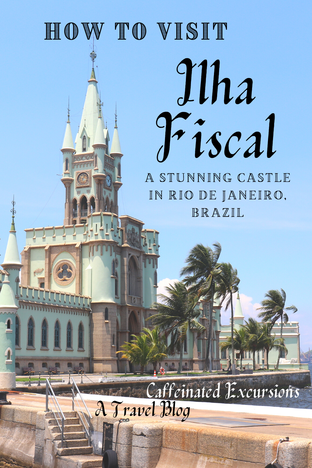 Did you know Rio de Janeiro has a stunning waterfront castle in its downtown? It's a must-see if you're visiting this gorgeous city, and this blog post tells you everything you need to know! #ilhafiscal #ilhafiscalrio #ilhafiscalriodejaneiro #riodejaneiro #rio #visitrio #visitbrazil #fiscalisland #visitriodejaneiro #thingstodoinrio #thingstodoinriodejaneiro #riotravelguide #riodejaneirotravelguide #riobrazil #rjbrasil #travelblog #travelblogs #travelblogger #travelbloggers #caffeinatedexcursions