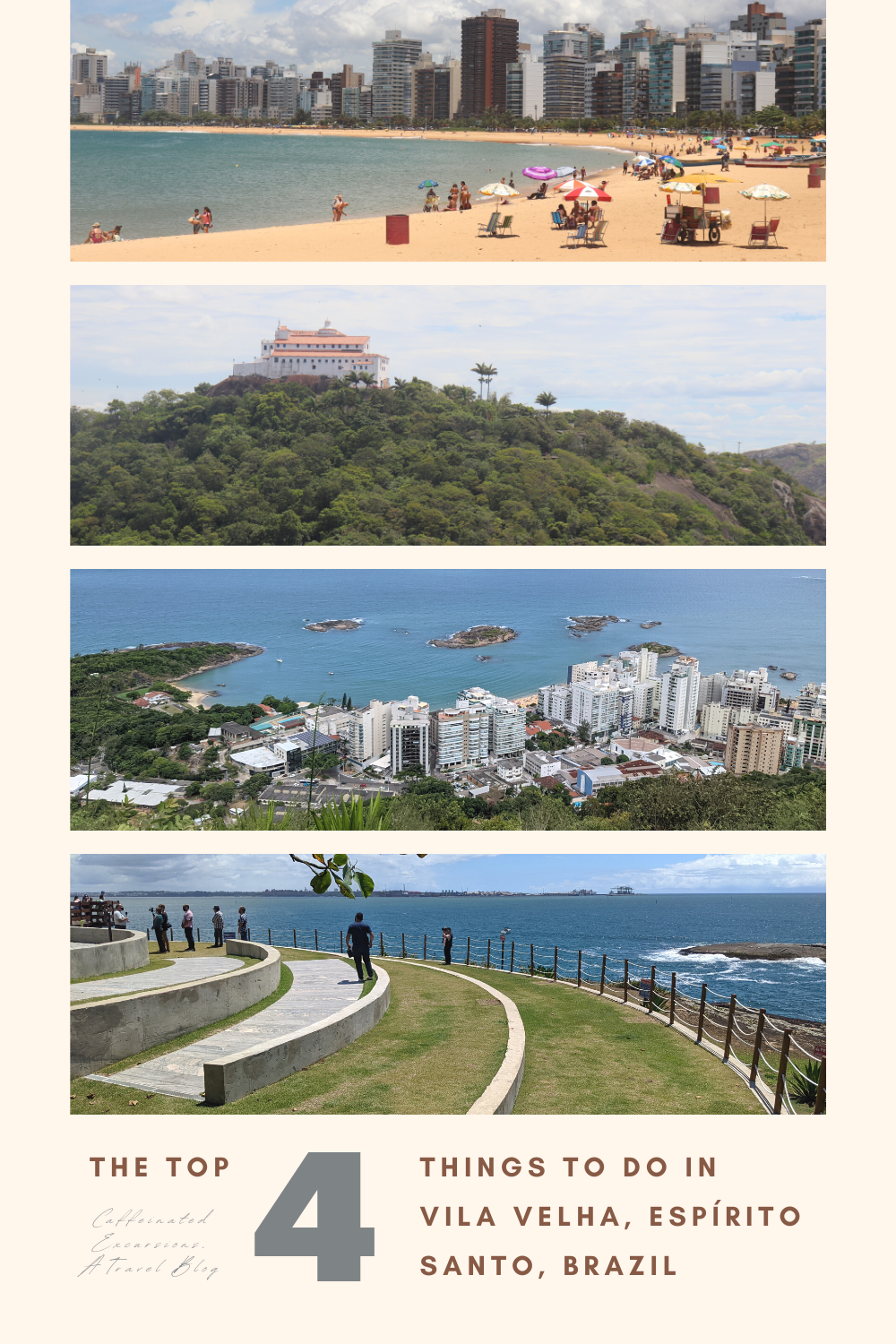 If you're headed to the Greater Vitória metro region in Espírito Santo, be sure to schedule a couple of days to check out Vila Velha! There are four things you won't want to miss here. Check out this blog post to see what they are! #vilavelha #vilavelhaes #vilavelhaespíritosanto #vilavelhaespiritosanto #visitvilavelha #visitespiritosanto #visitespíritosanto #capixaba #turismocapixaba #visitbrazil #visitbrasil #brasil2021 #brazil2021 #caffeinatedexcursions #travelblog #travelblogger #brazil