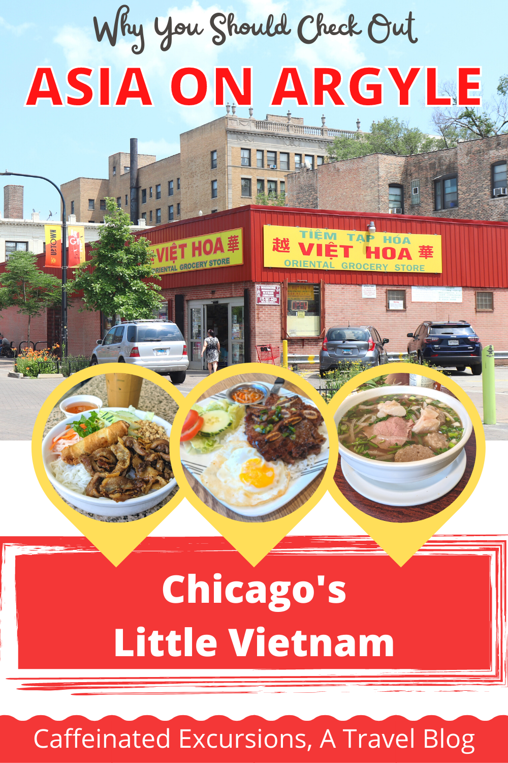Asia on Argyle, also known as the West Argyle Street Historic District, is one of Chicago's most interesting neighborhoods! Home to a large Vietnamese, Southeast Asian, and East Asian community, Argyle is an excellent place to find authentic and delicious cuisine. You won't want to miss the area's street art, either! To learn more, check out this blog post or pin it for later!